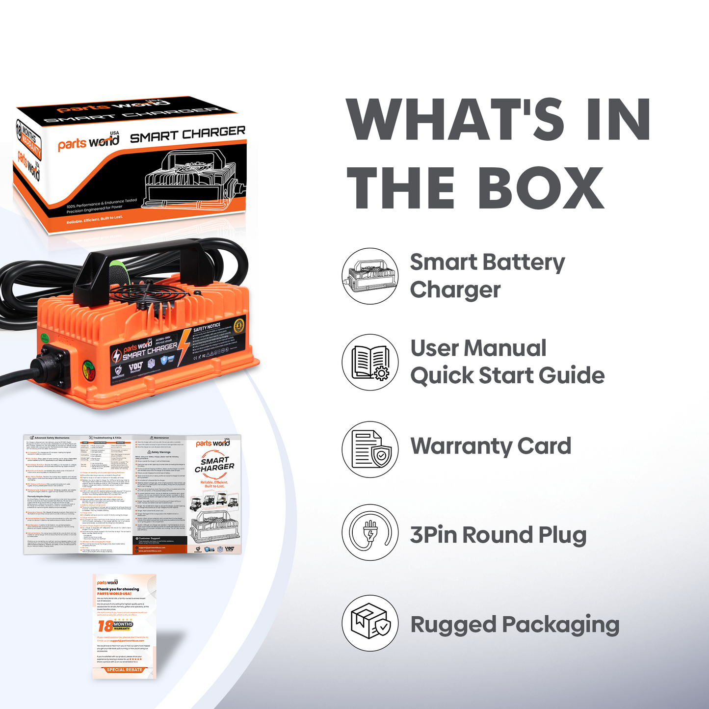 VoltRevive 36V 18A Golf Cart Charger for EZGO & Yamaha | TrickleFlow