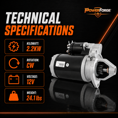 12V 2.2kW Starter Motor fits Massey Ferguson MF-135 MF-150 MF165