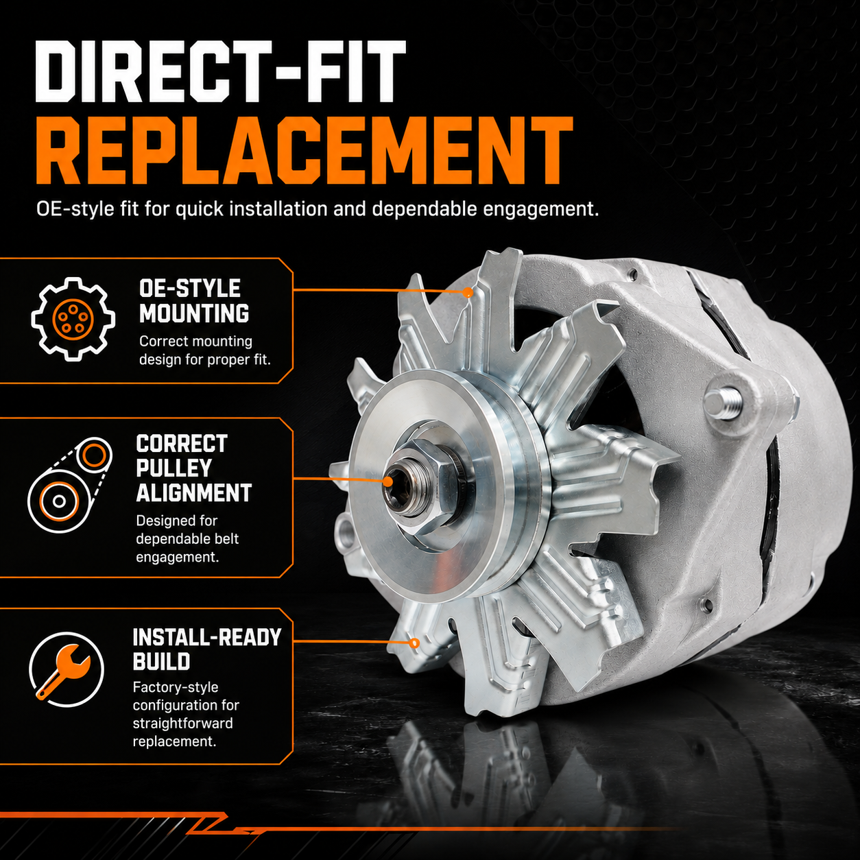 12V 63A Alternator fits Buick Chevy GMC Chevrolet B60 Case 580C