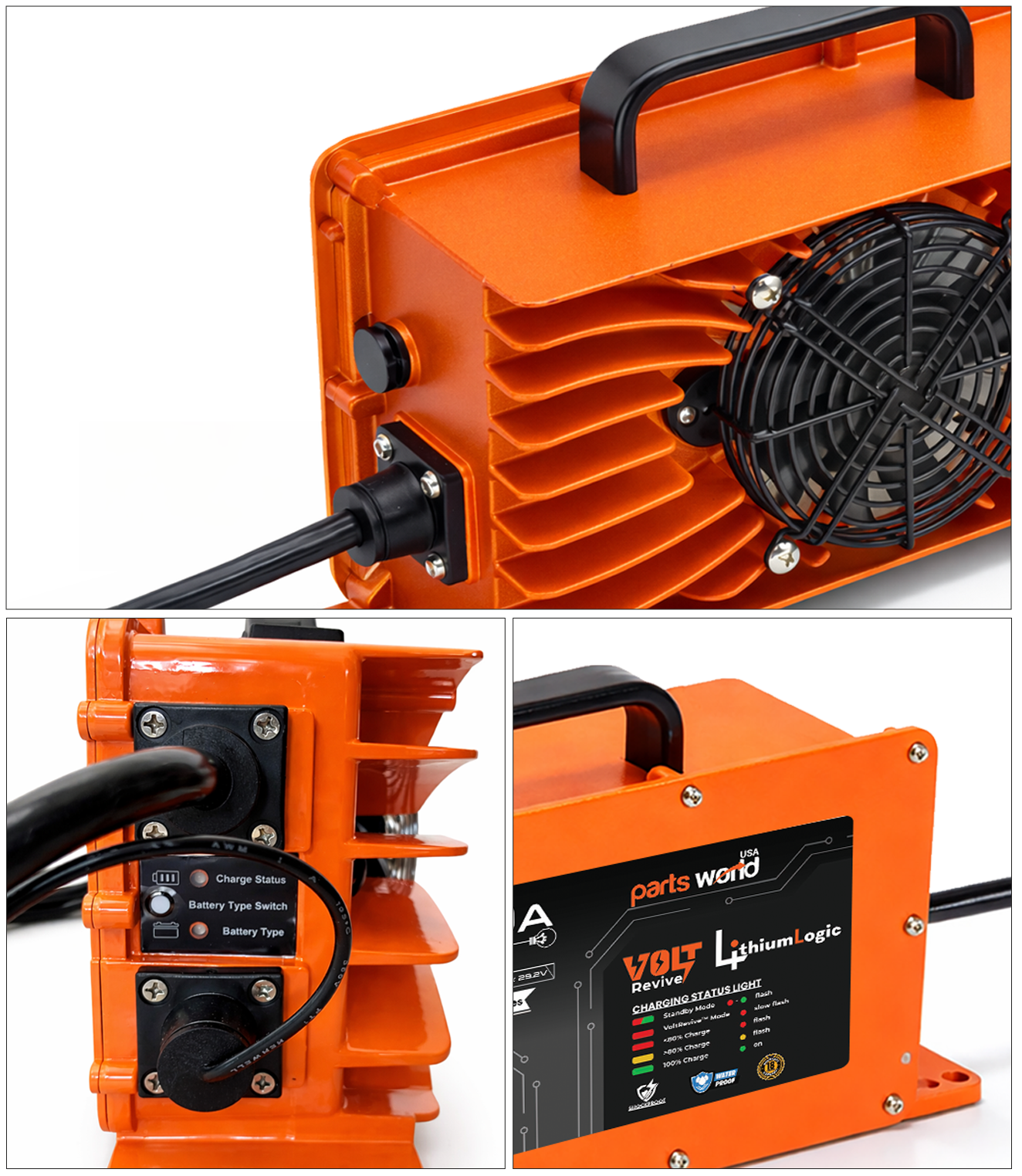 LithiumLogic™ 48V (Max 58.4V) 20A battery charger with SB50 plug