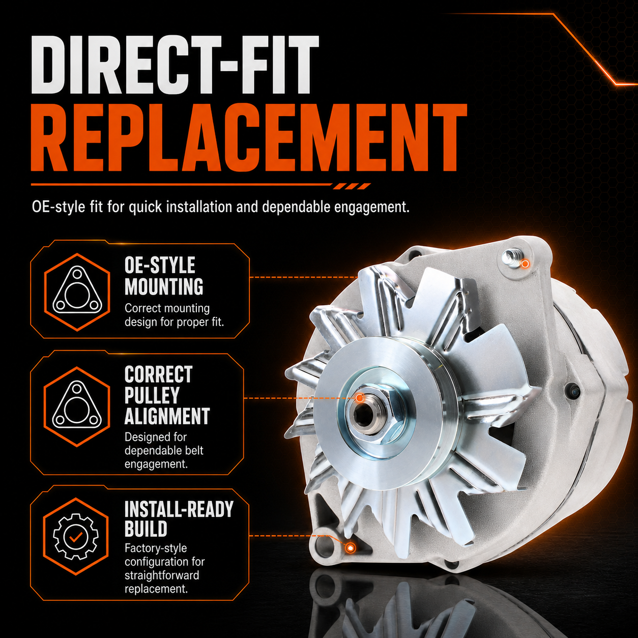 12V 63A Alternator fits GMC C15 Chevrolet C20 Buick Apollo (1973-1975)