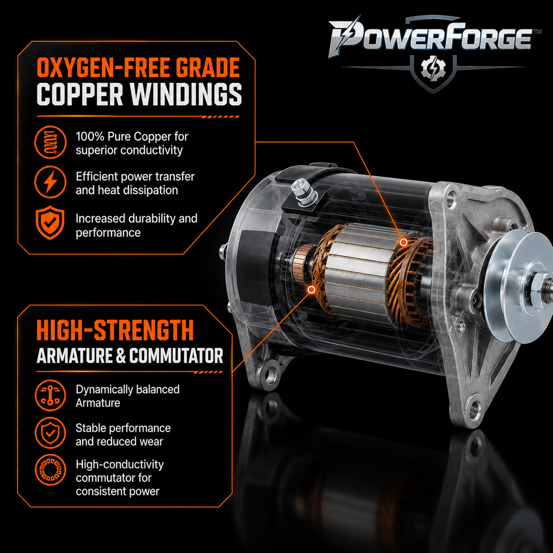 Oxygen-Free Grade Copper Windings | High-Strength Armature & Commutator