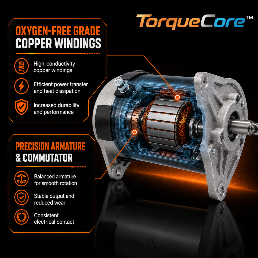 Oxygen-Free Grade Copper Windings | High-Strength Armature & Commutator