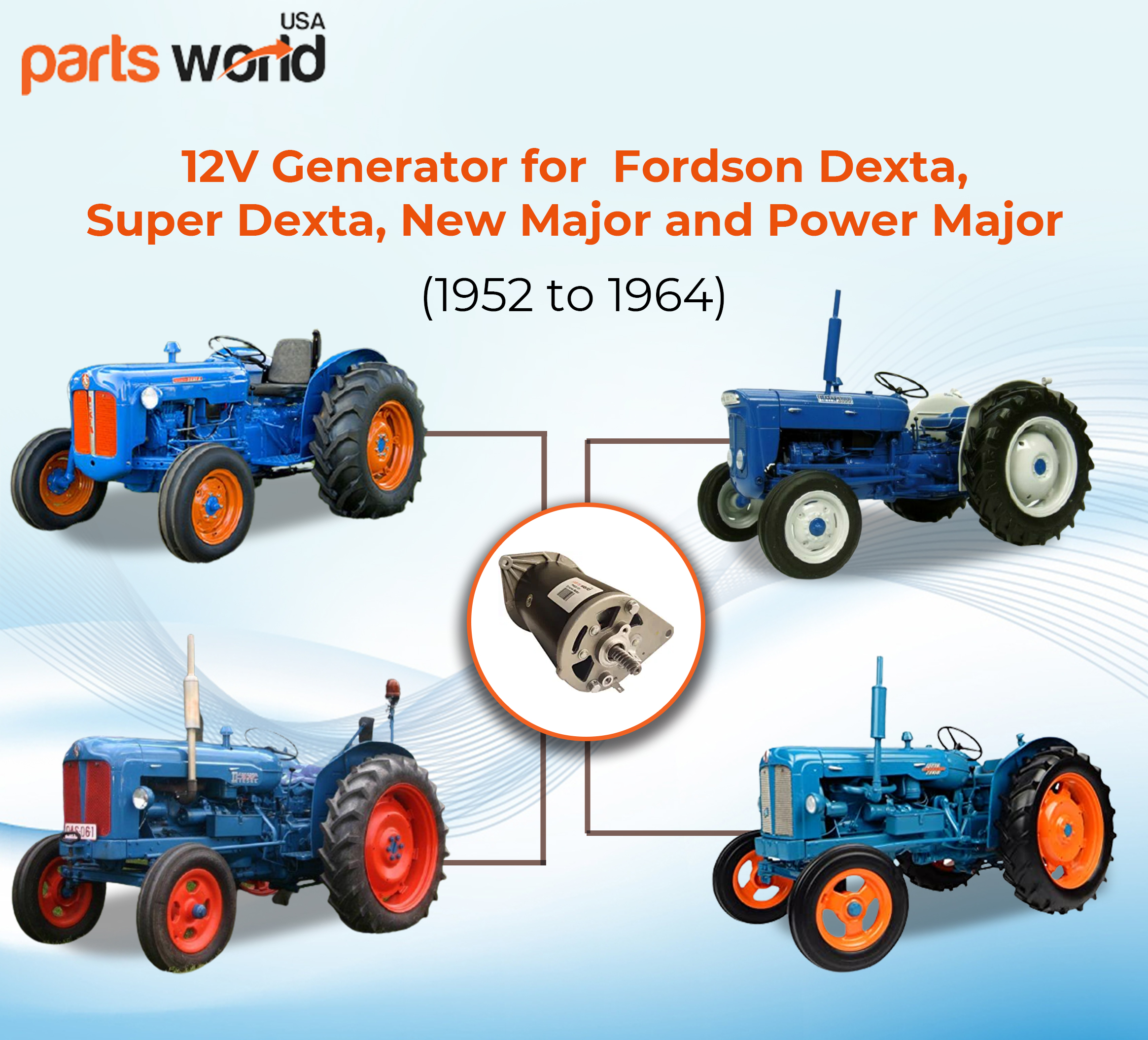 12V Generator for Fordson Dexta Super Dexta New Power Major